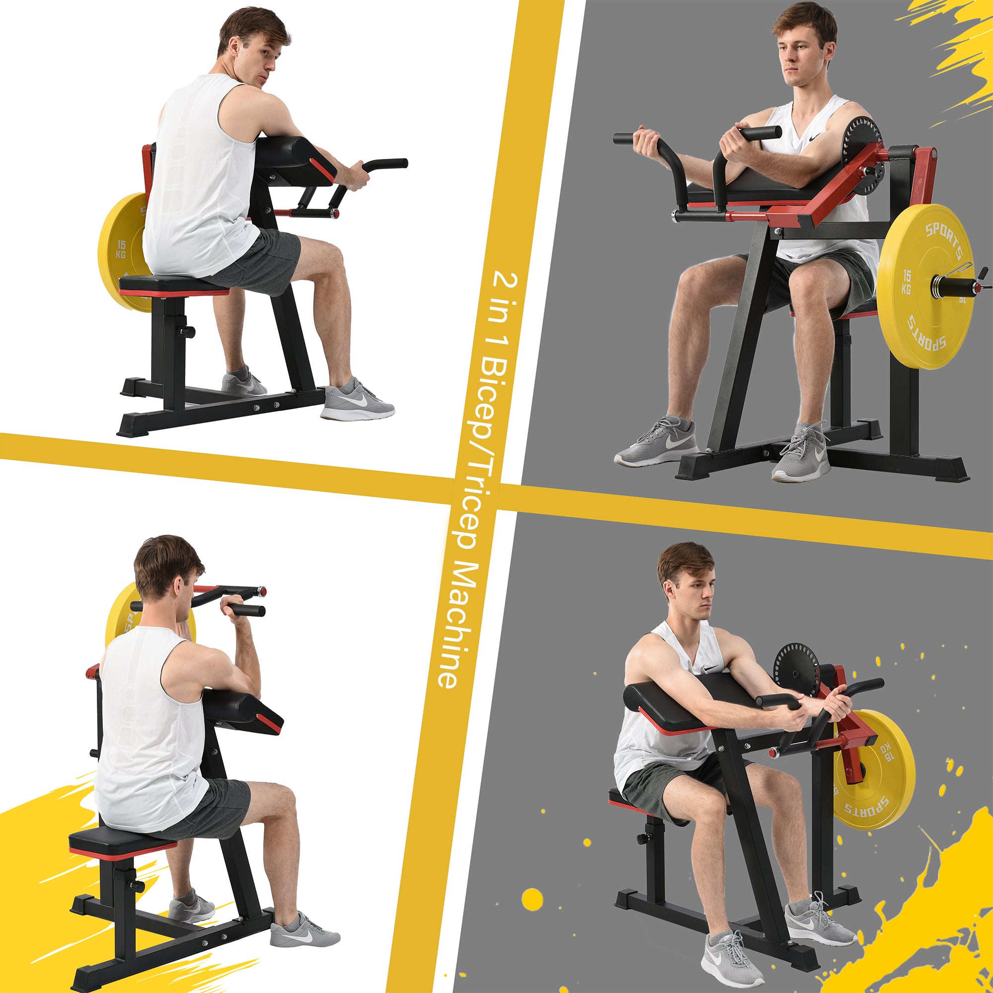 Bicep Tricep Curl Machine with Adjustable Seat