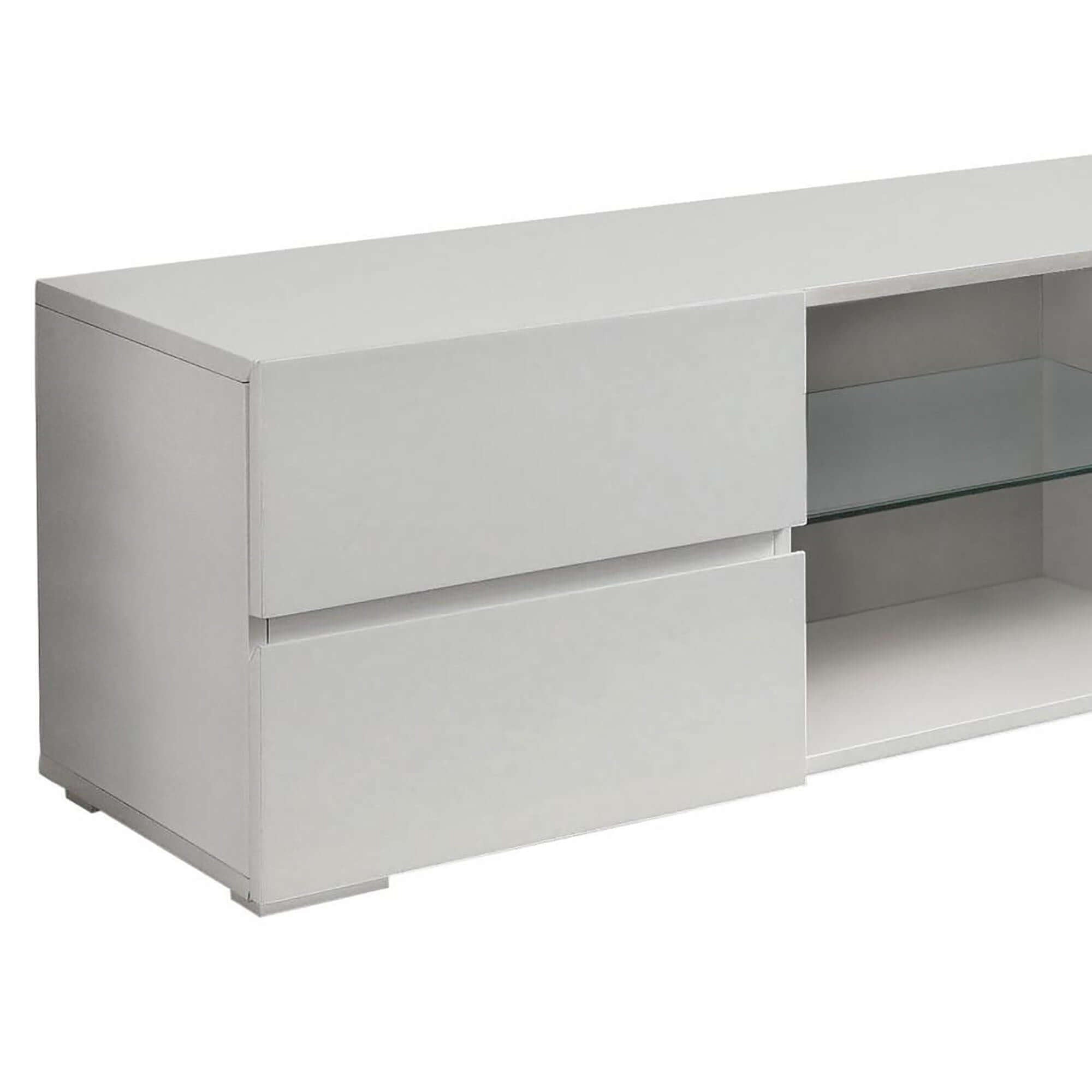 Glossy White 4-Drawer TV Console
