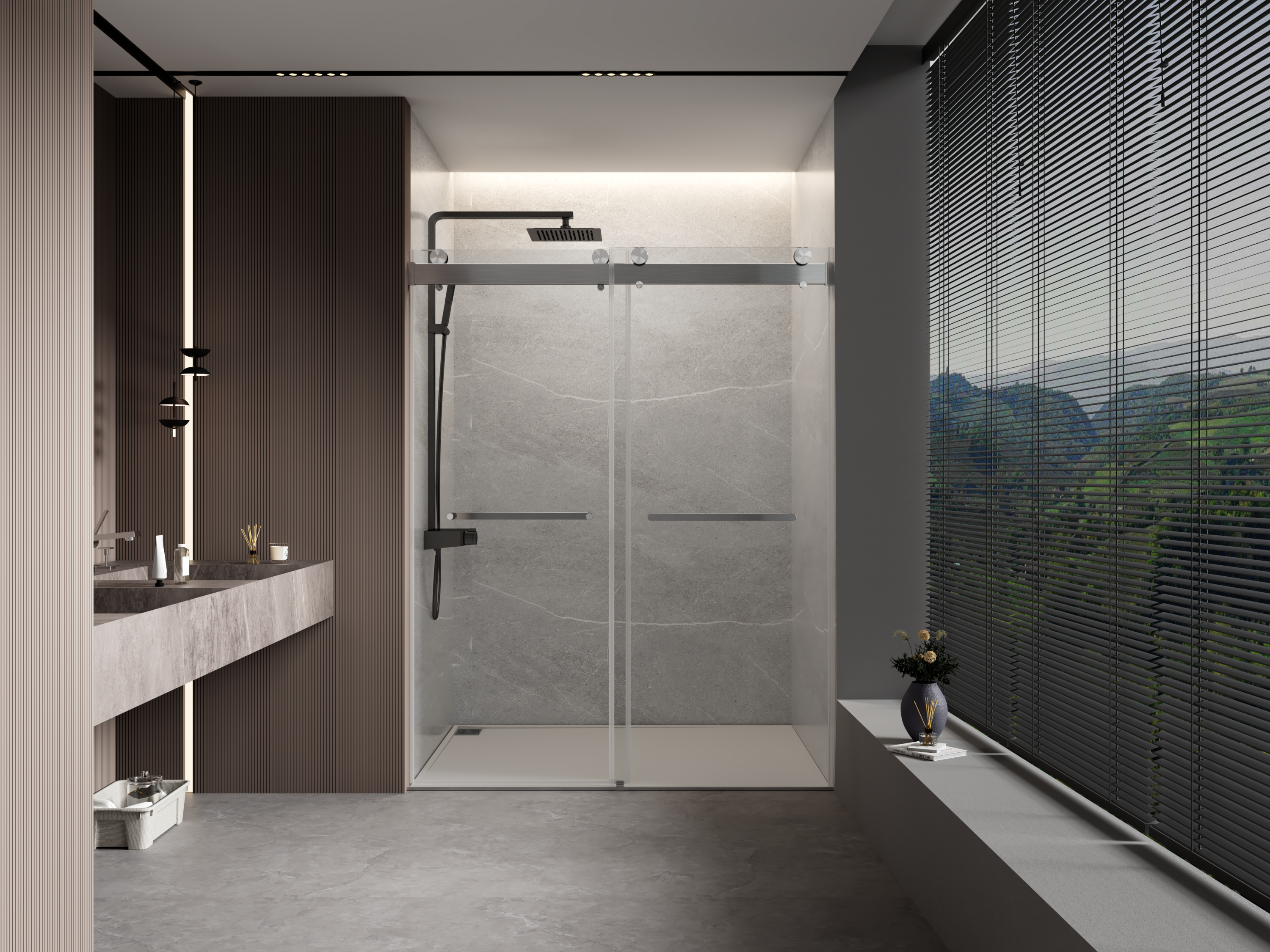 72" W x 76" H Double Sliding Frameless Soft-Close Shower Door with Premium 3/8 Inch