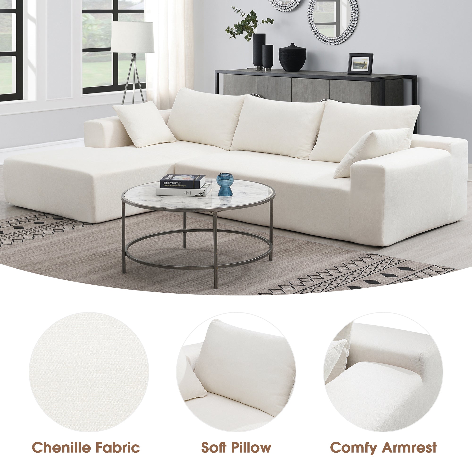 Sectional Living Room Sofa Set