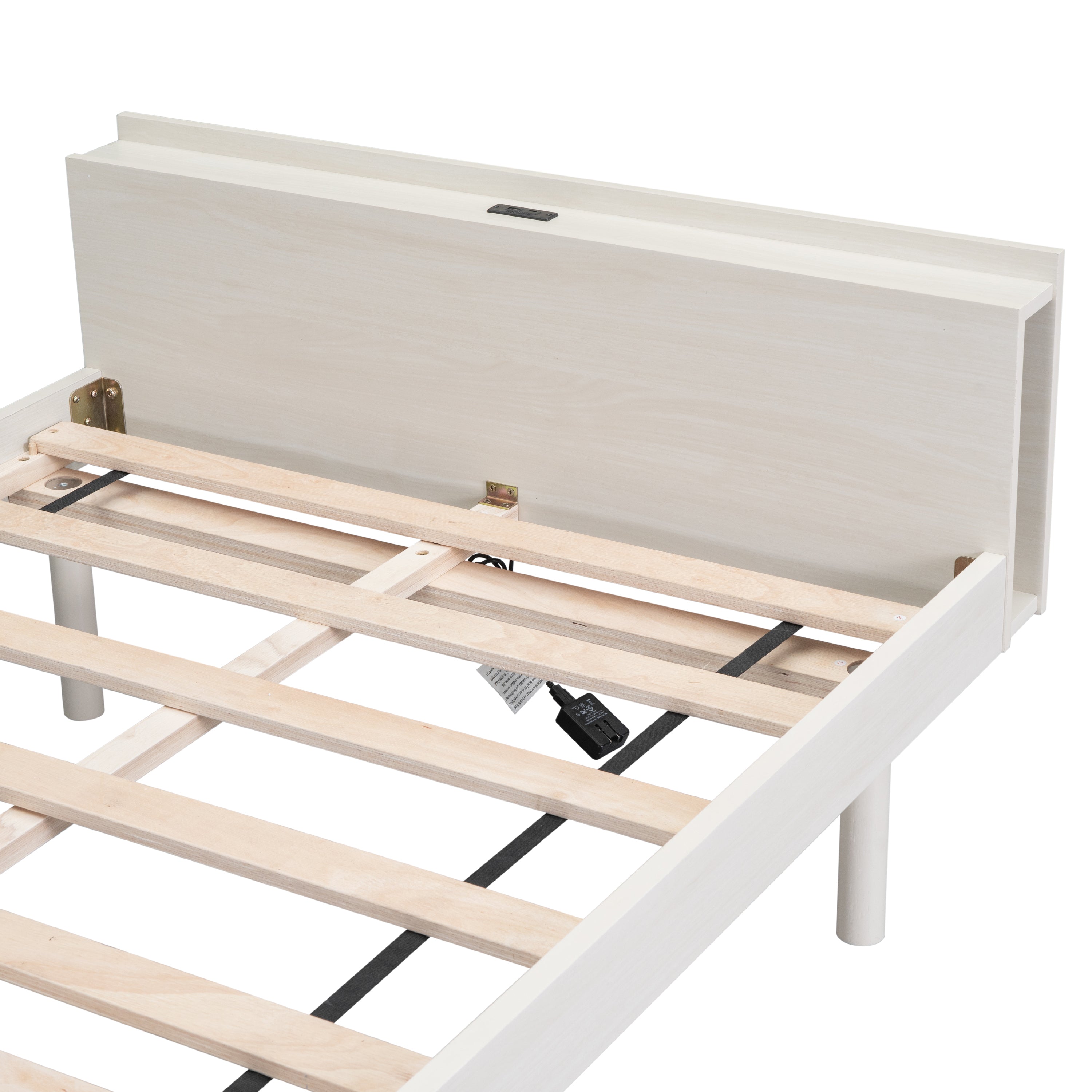 Modern Design Twin Size Platform Bed Frame with Built-in USB Ports