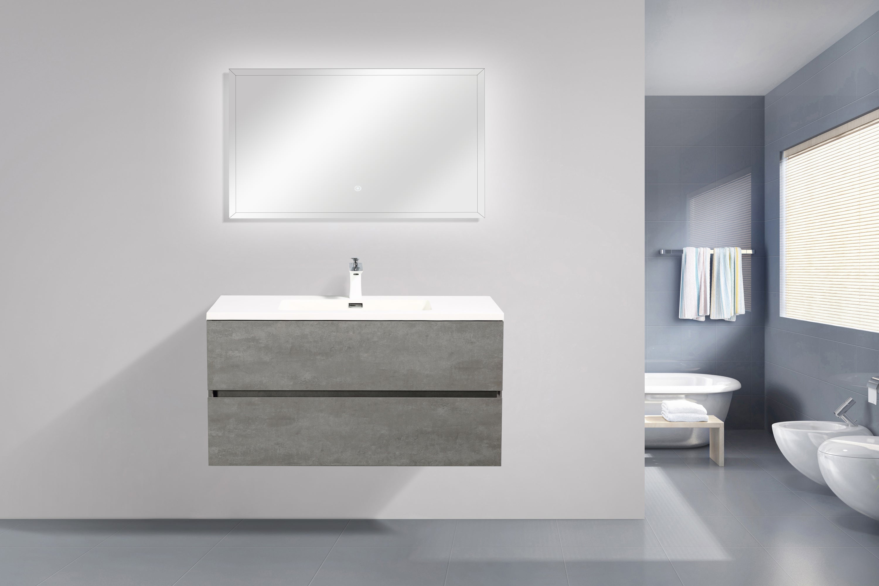 36'' Wall Mounted Single Bathroom Vanity