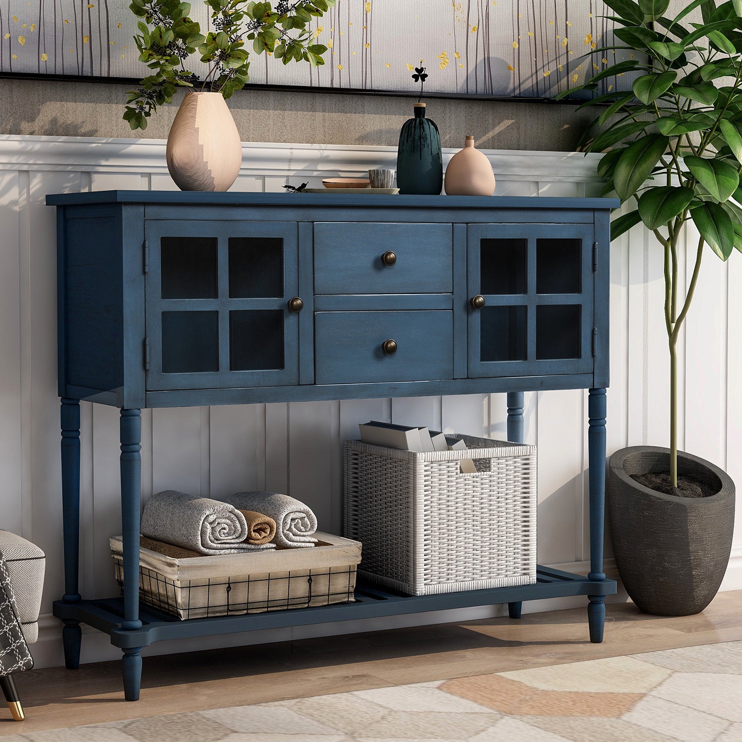 Sideboard Console Table with Bottom Shelf