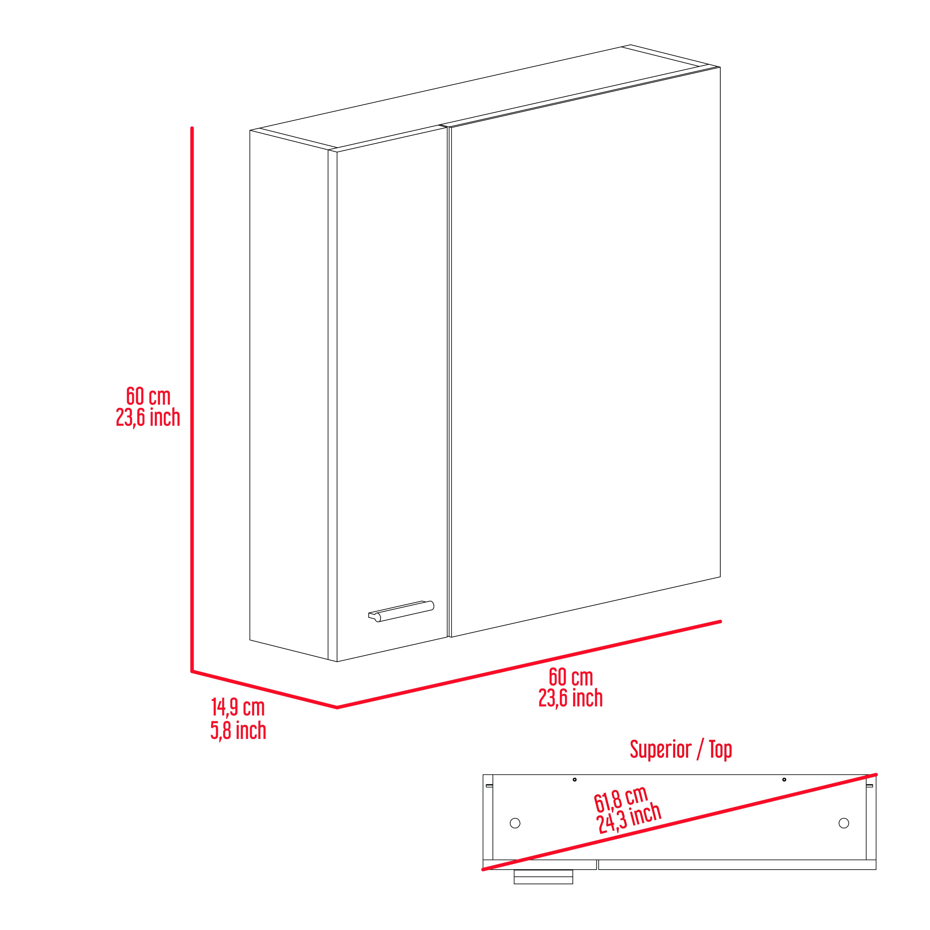 4-Shelf Bathroom Medicine Cabinet with Mirror