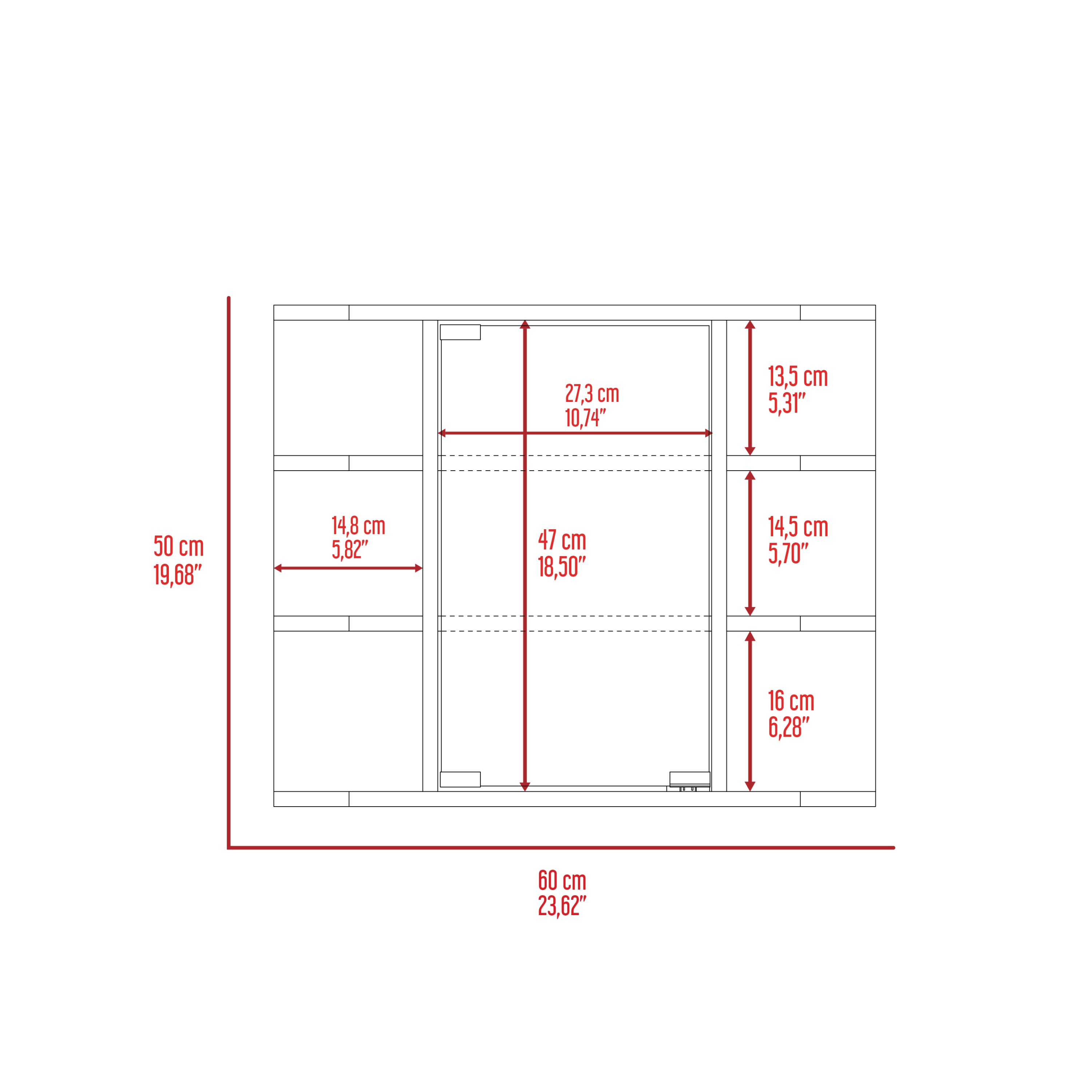 Medicine Cabinet, Six External Shelves Mirror, Three Internal Shelves