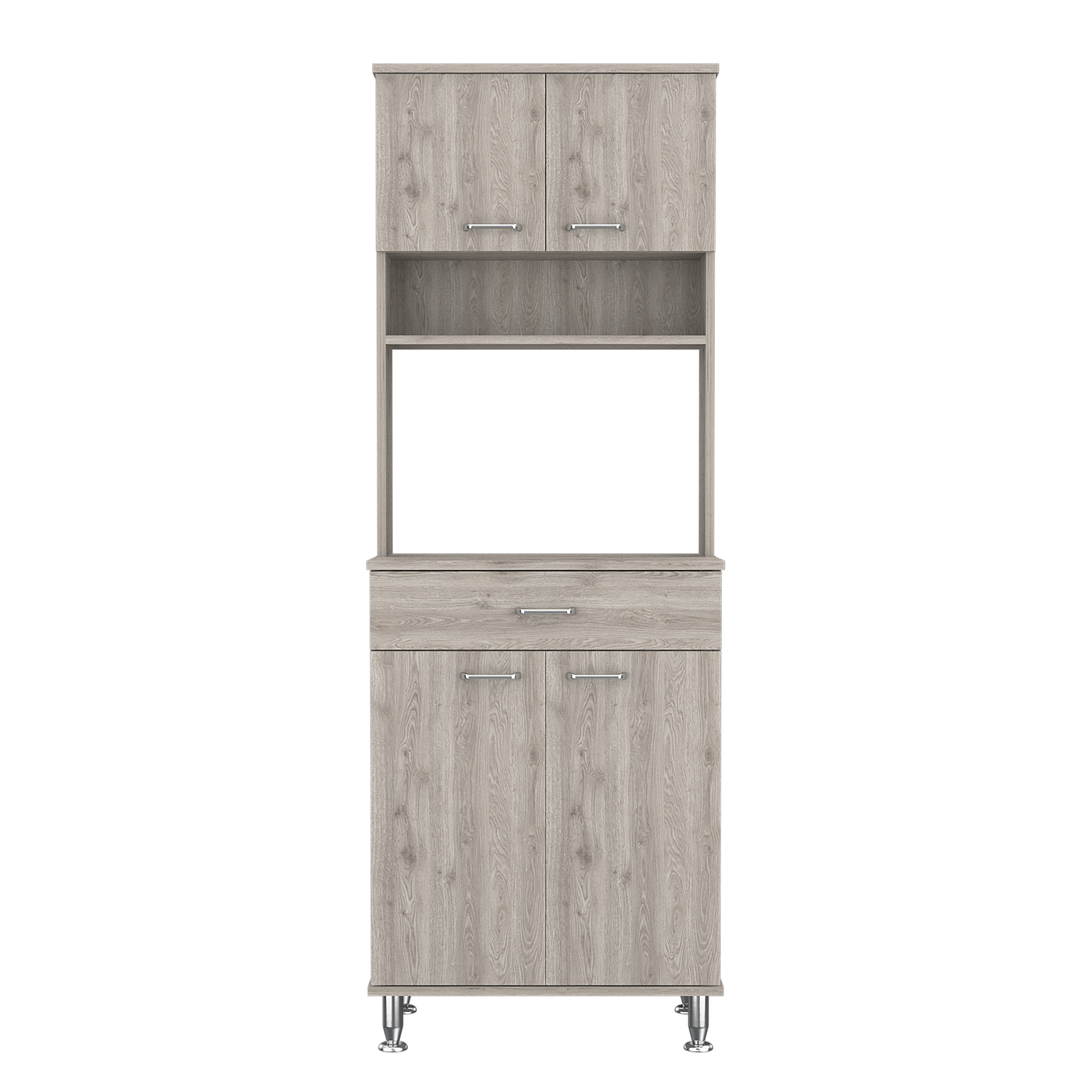 Bay Area Pantry, Two Door Cabinets, One Drawer, Four Adjustable Metal Legs