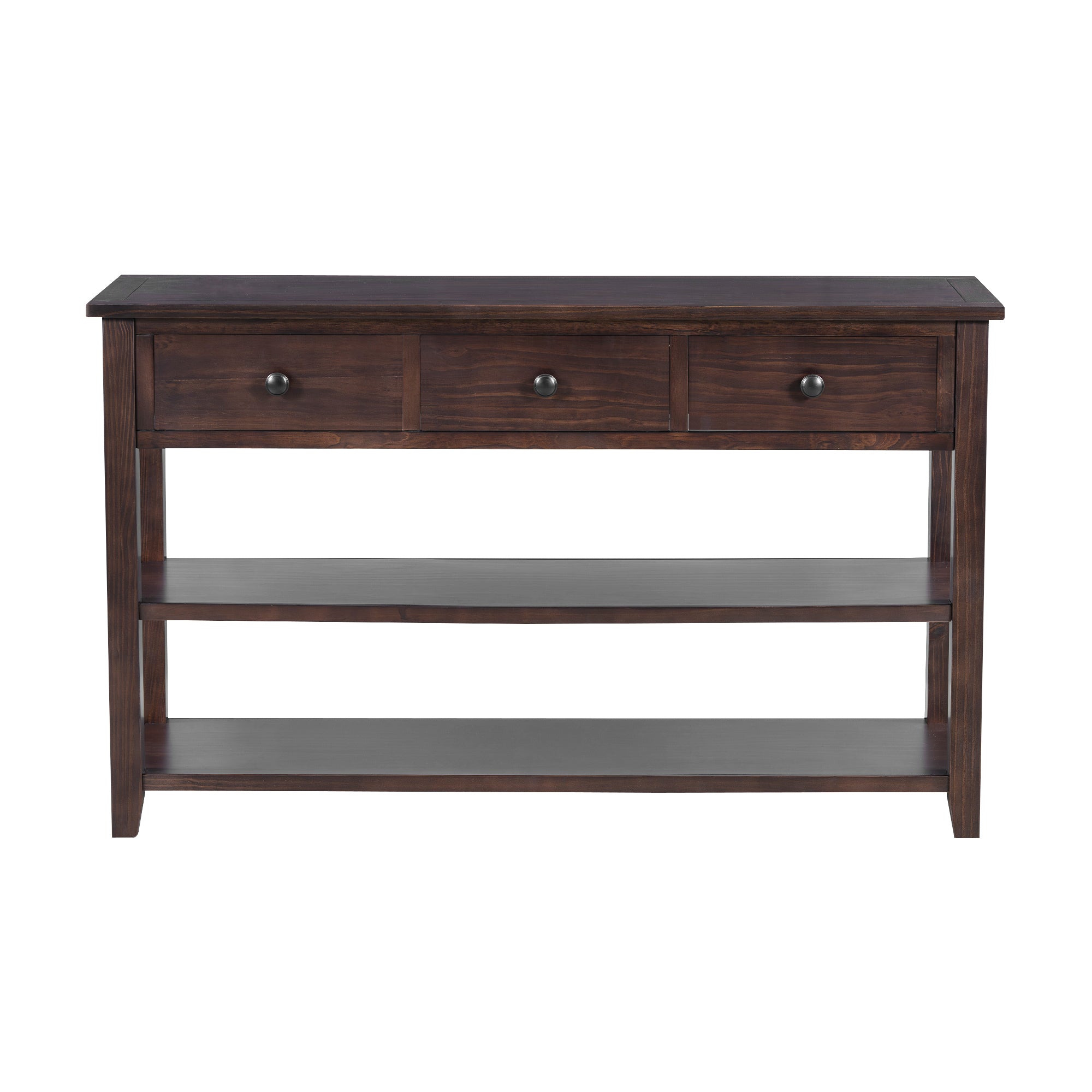 Retro Design Console Table with Two Open Shelves