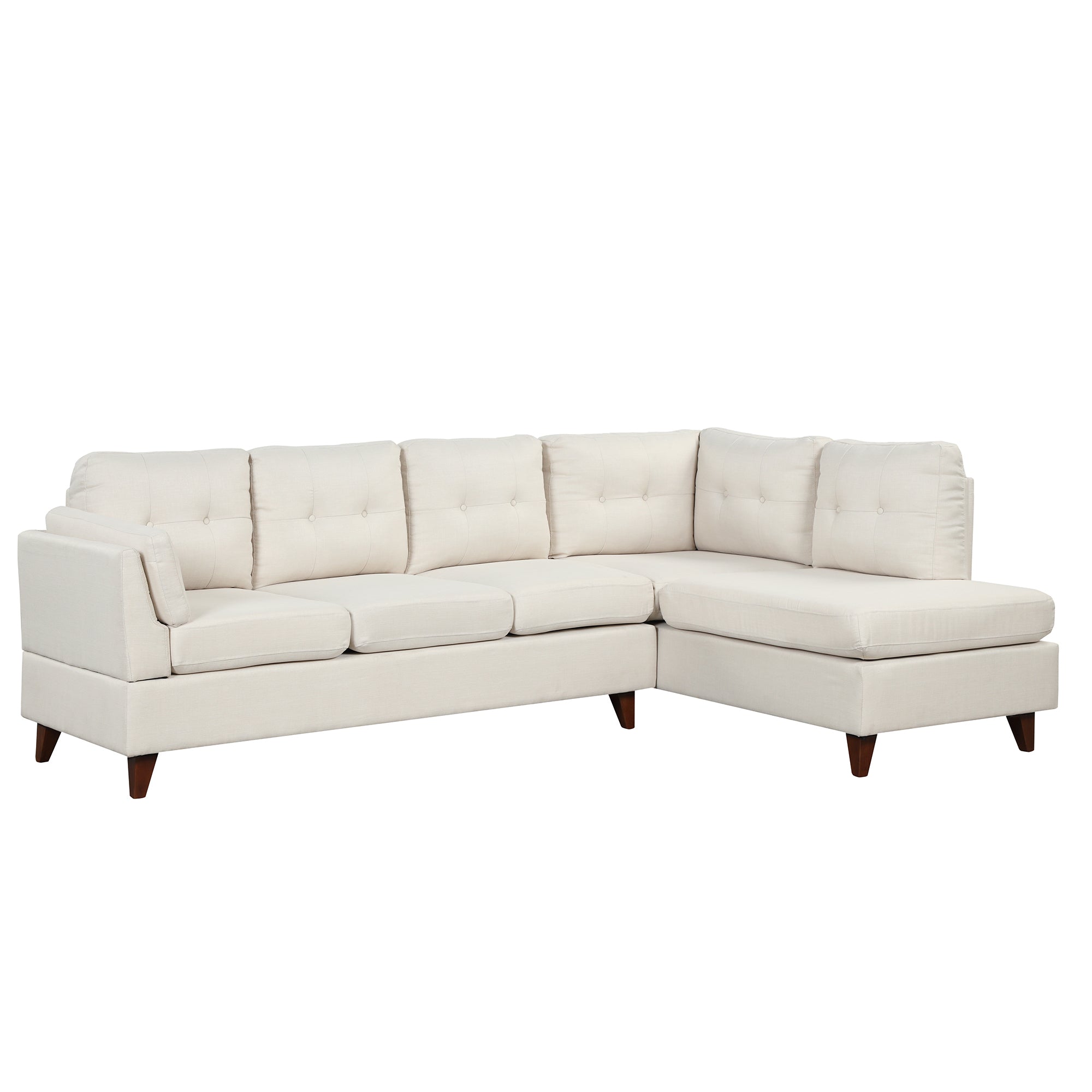 97.2" Modern Linen Fabric Sofa, L-Shape Couch with Chaise Lounge