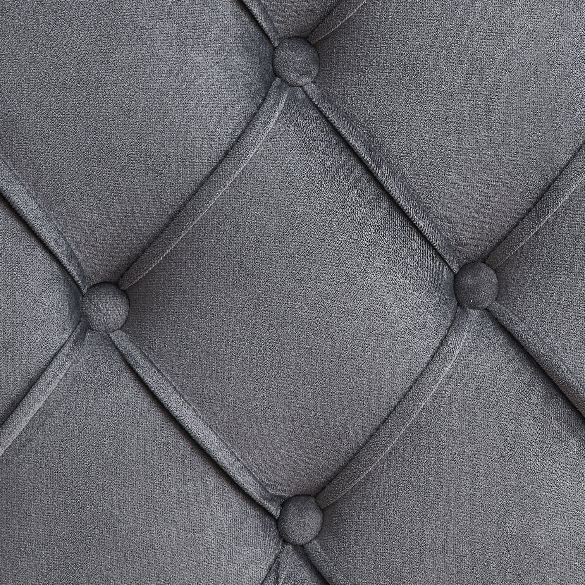 Velvet Button Tufted-Upholstered Bed