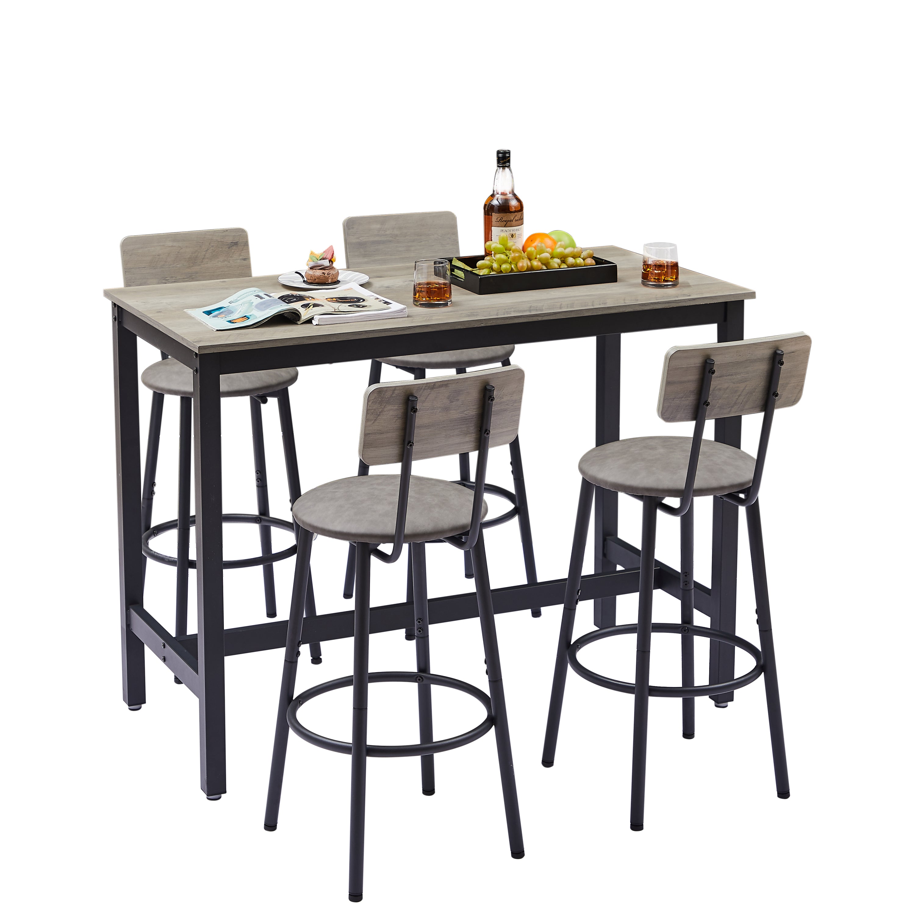 Bar Table Set with 4 Bar stools