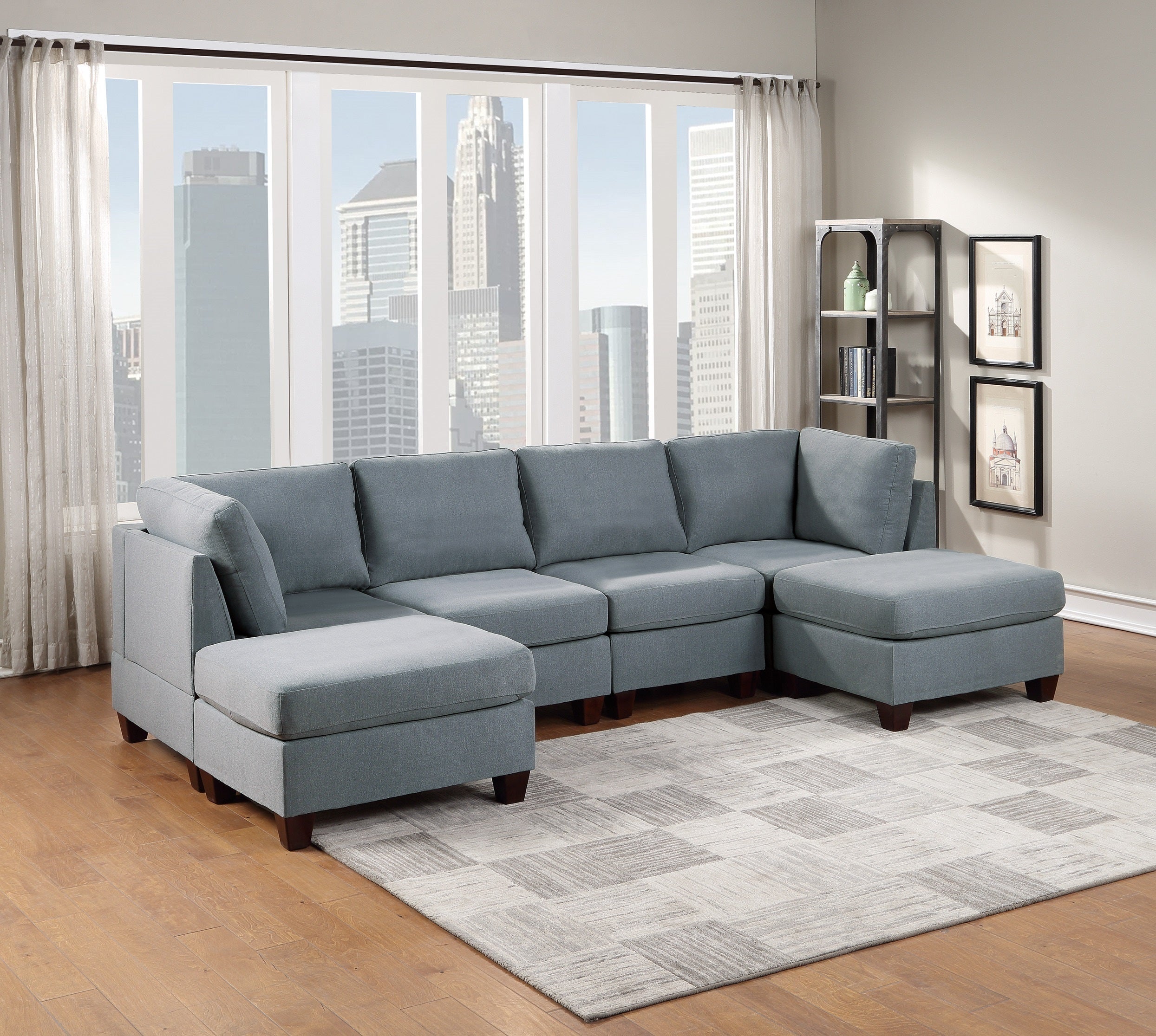 Modular Sectional 6pc Set Living Room Furniture