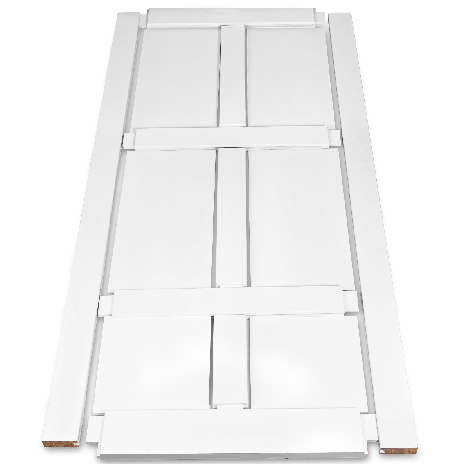 36" x 80" Six Paneled Real Primed Door Slab + 6.6FT Barn Door Sliding Hardware + Adjustable Floor Guider + Pull Handle