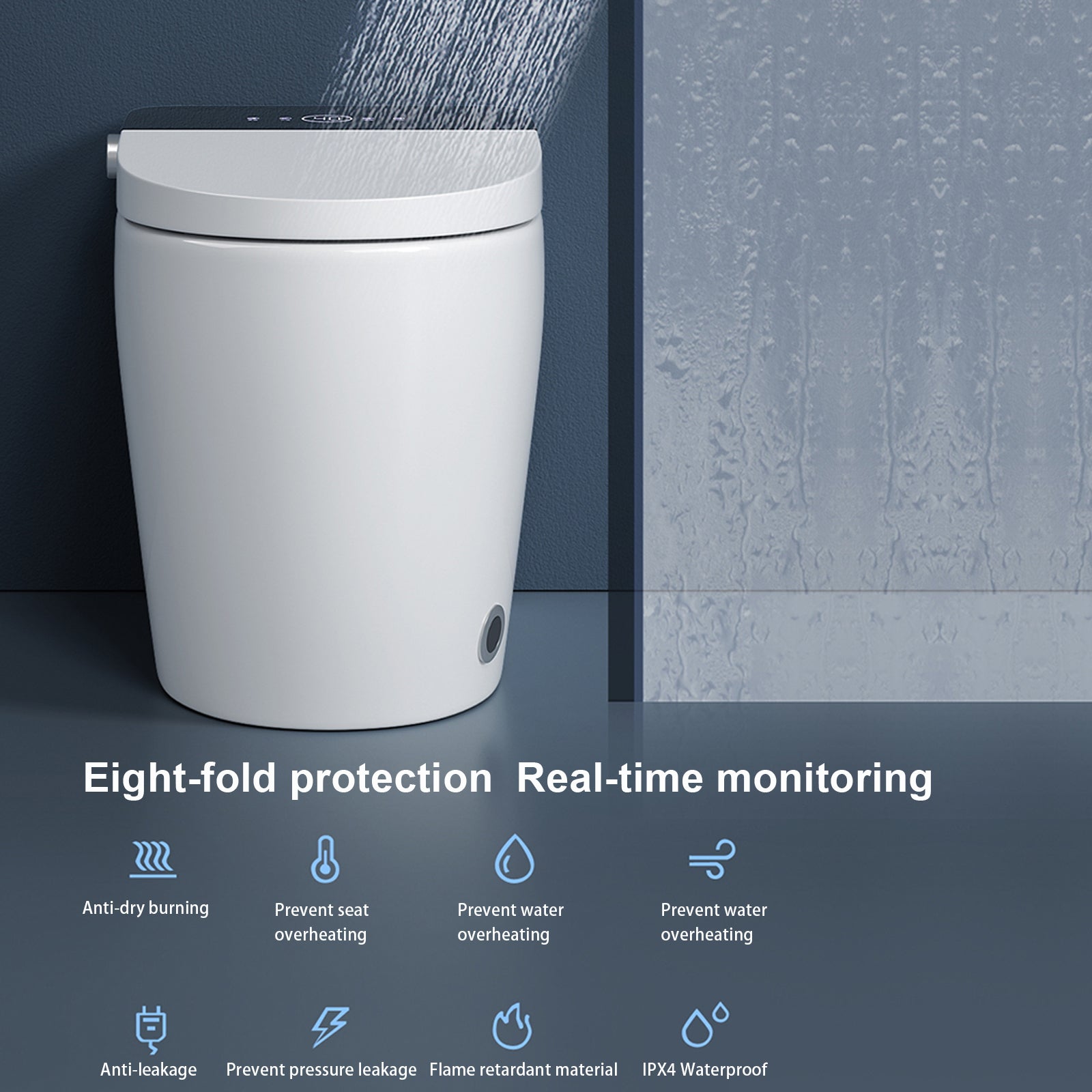Smart Toilet with Heated Bidet Seat, toilet with bidet built in