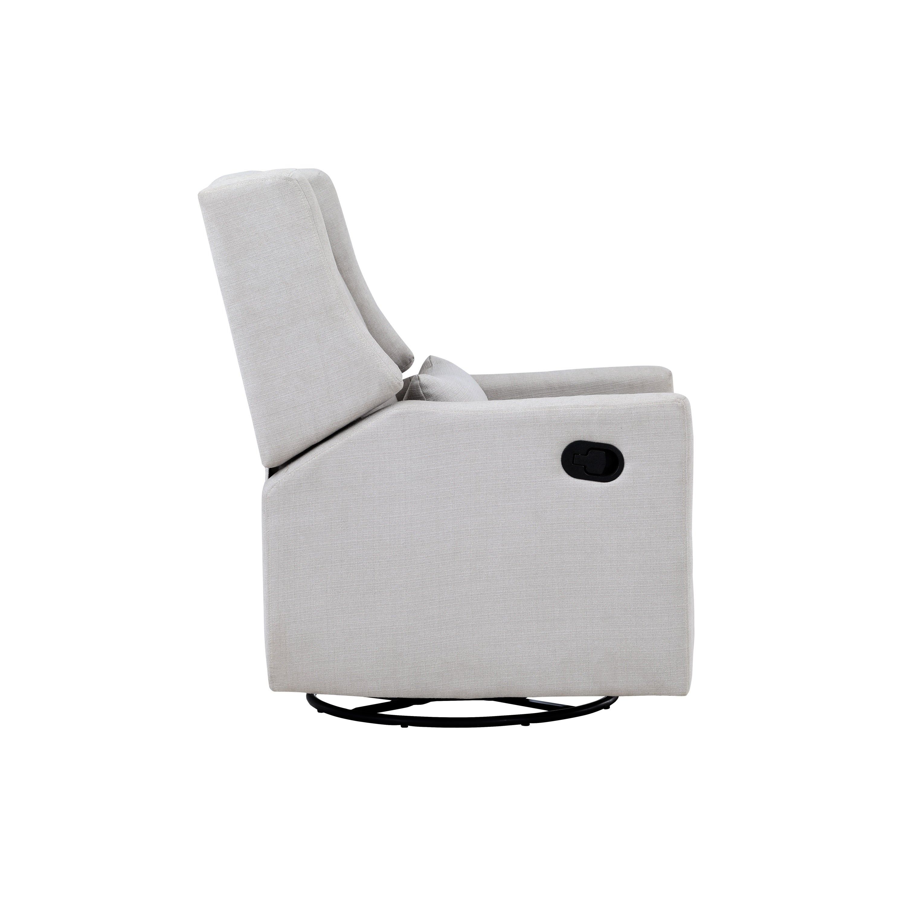 Swivel Glider Recliner with Pillow Blanco Fabric