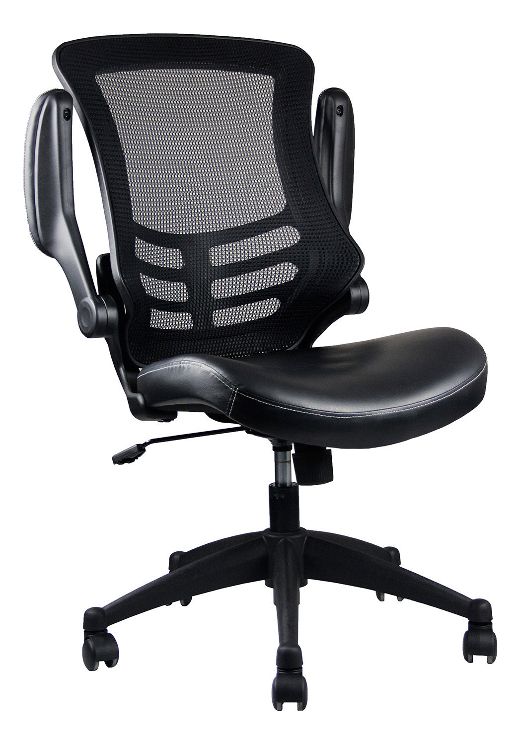 Mobili Stylish Mid-Back Mesh Office Chair with Adjustable Arms, Black
