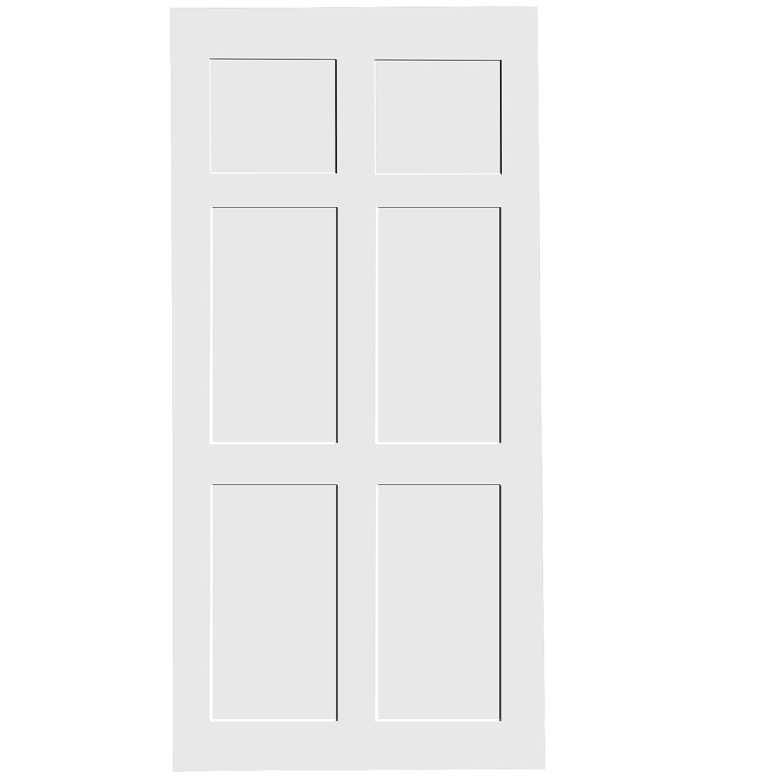 32" x 80" Six Paneled Real Primed Door Slab + 6.6FT Barn Door Sliding Hardware + Adjustable Floor Guider + Pull Handle