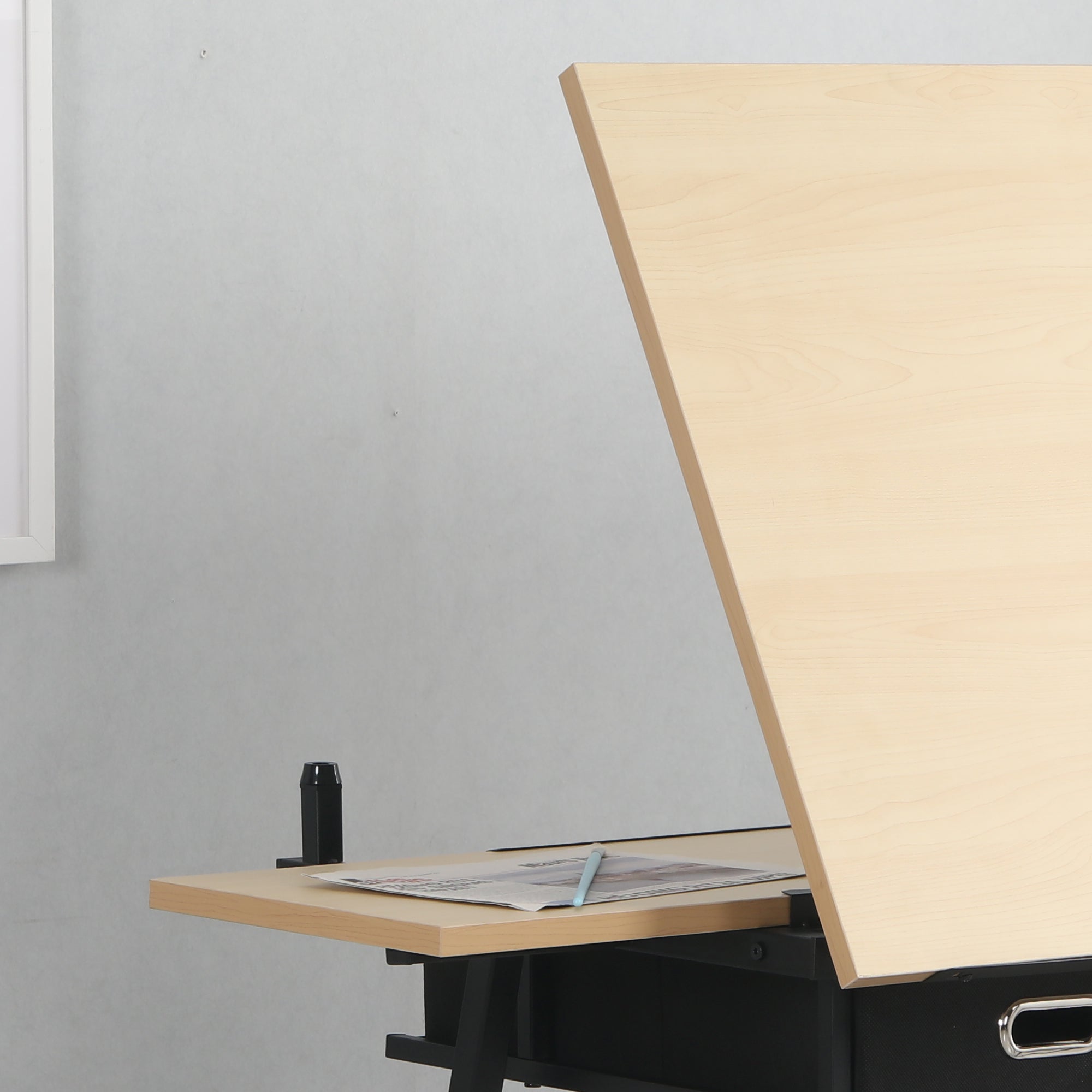 Adjustable drawing drafting table desk with 2 drawers for home office and school with stool