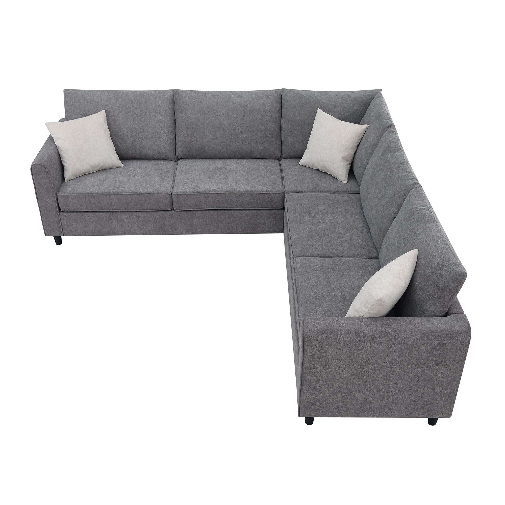 Modern Upholstered Living Room Sectional Sofa / L Shape Furniture Couch