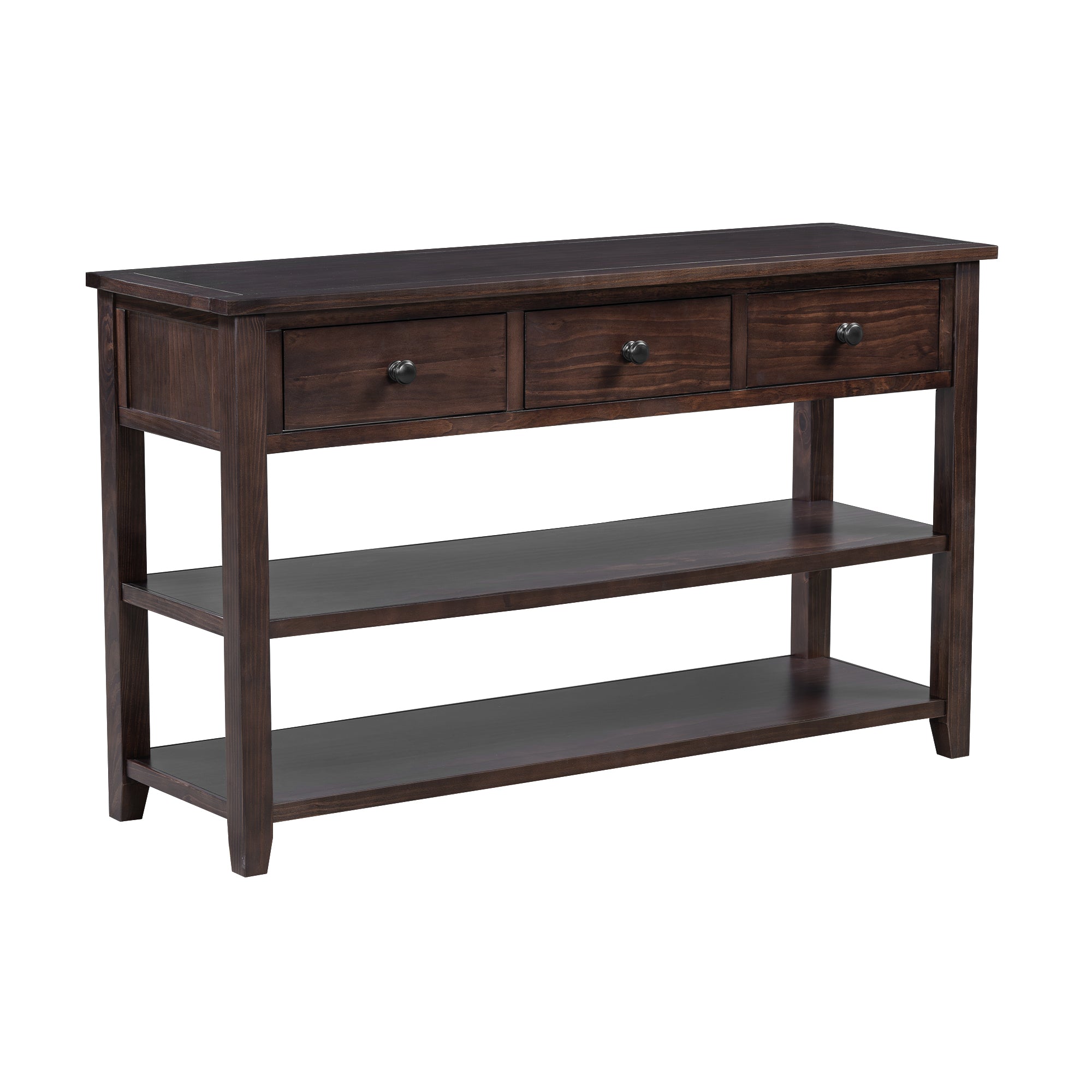 Retro Design Console Table with Two Open Shelves