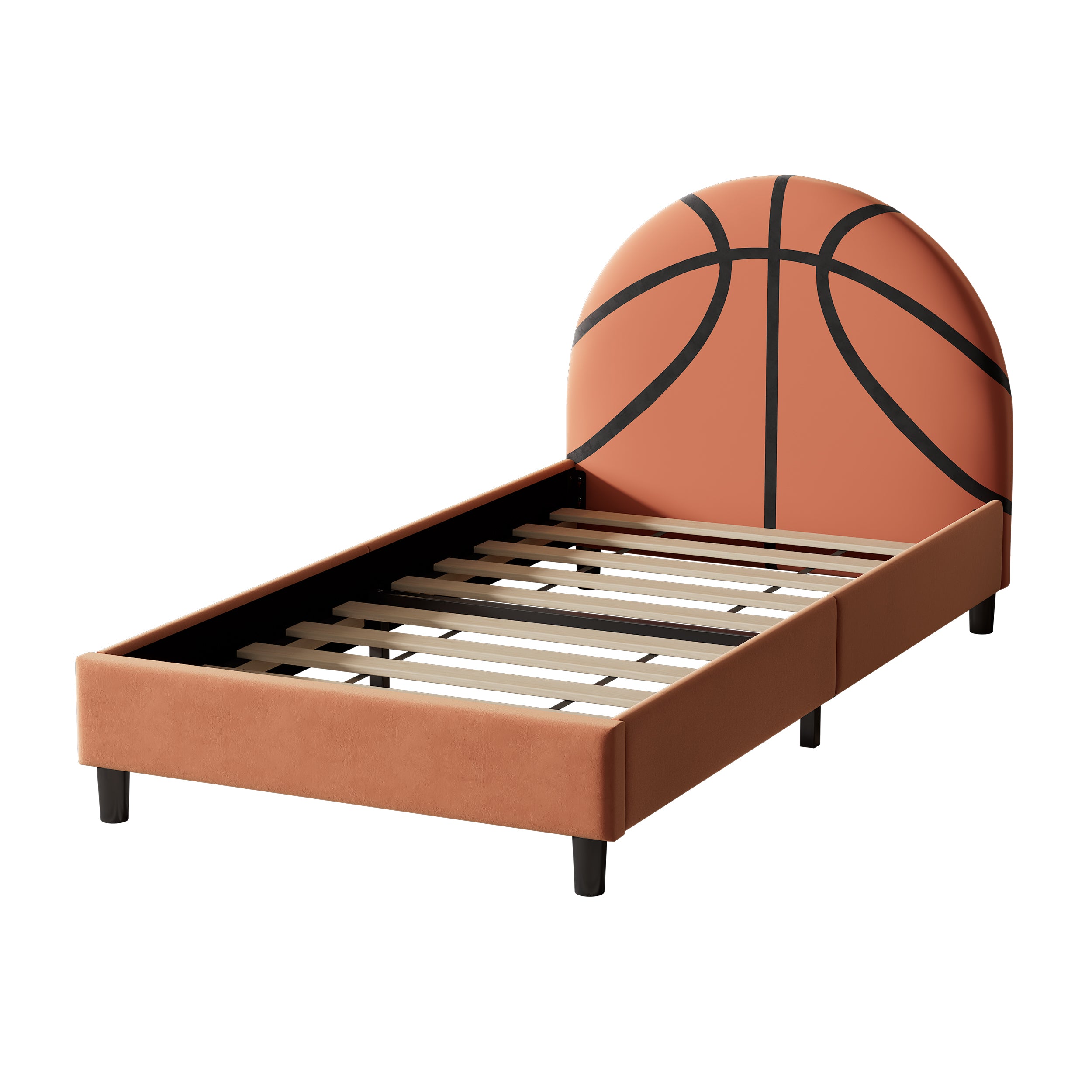 Basketball Design Upholstered Twin Platform Bed