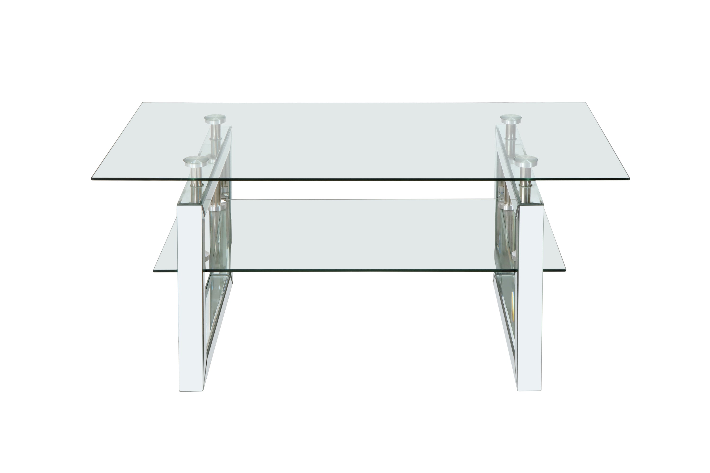 W 39.4" X D 19.7 " X H 17.7" Transparent tempered glass coffee table