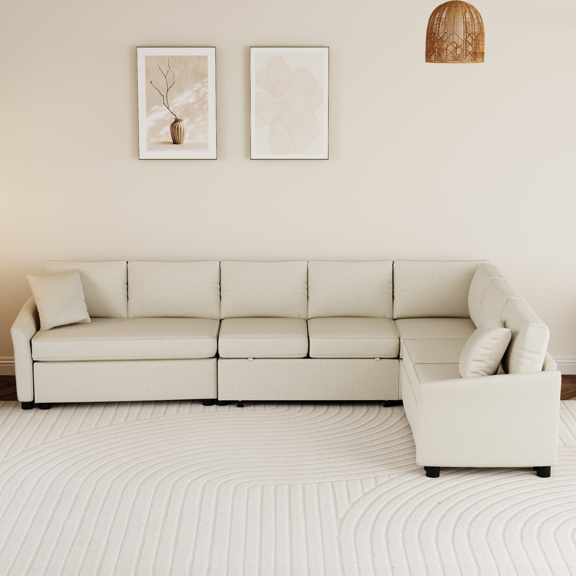 L-Shaped Sofa / Convertible Sofa Bed / Pull Out Sofa Sleeper