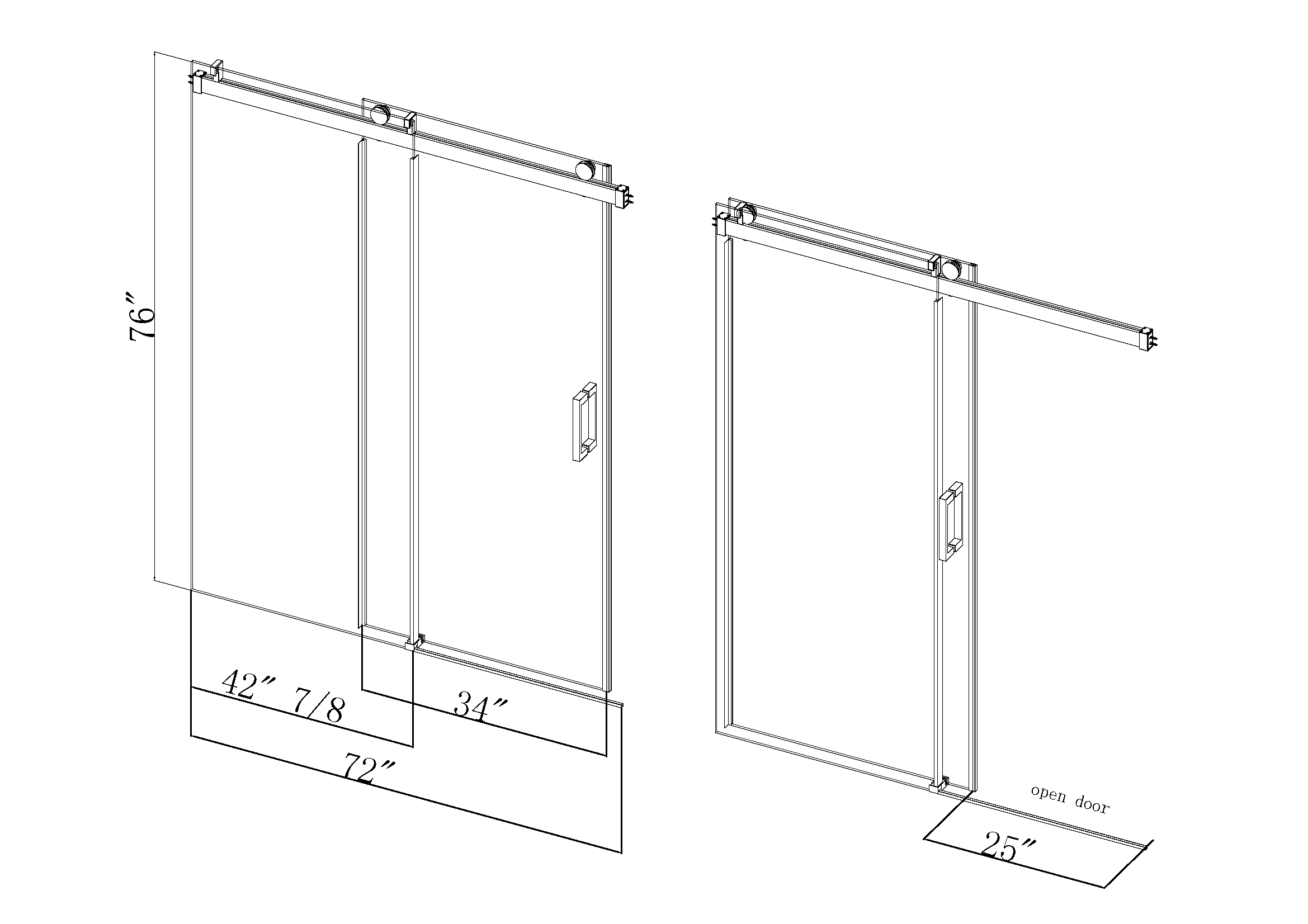 68 to 72 in. W x 76 in. H Sliding Frameless Soft-Close Shower Door with Premium 3/8 Inch