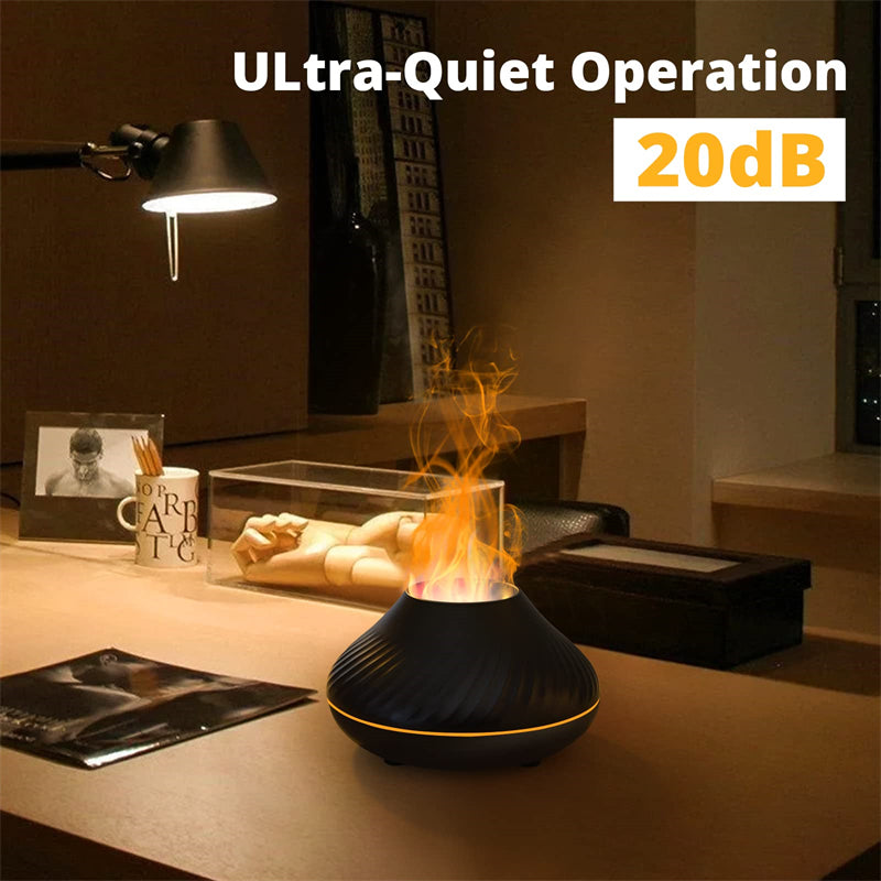 New Volcanic Flame Aroma Diffuser Essential Oil Lamp 130ml USB Portable Air Humidifier With Color Night Light Mist Maker Fogger