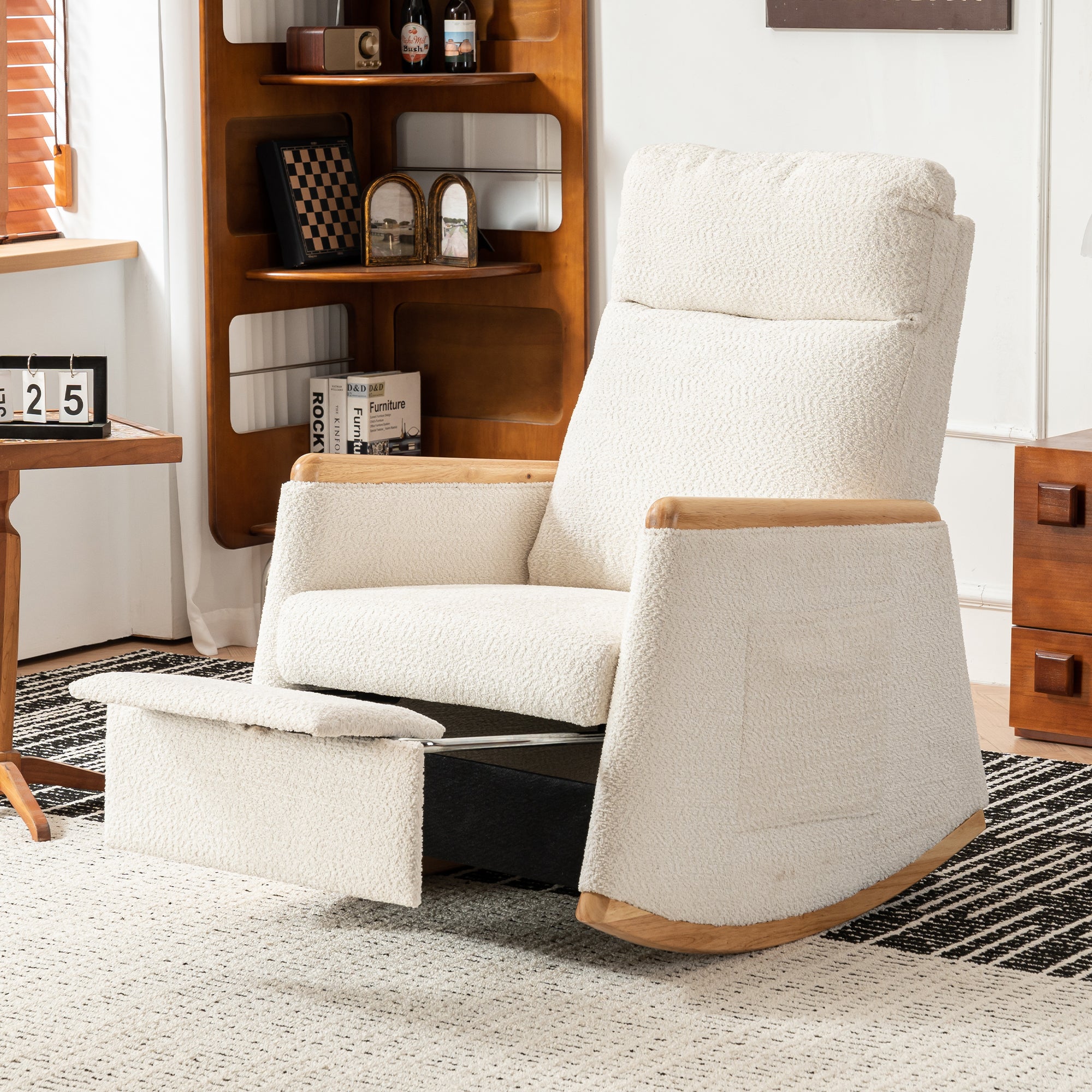 Accent Rocking Chair with Footrest
