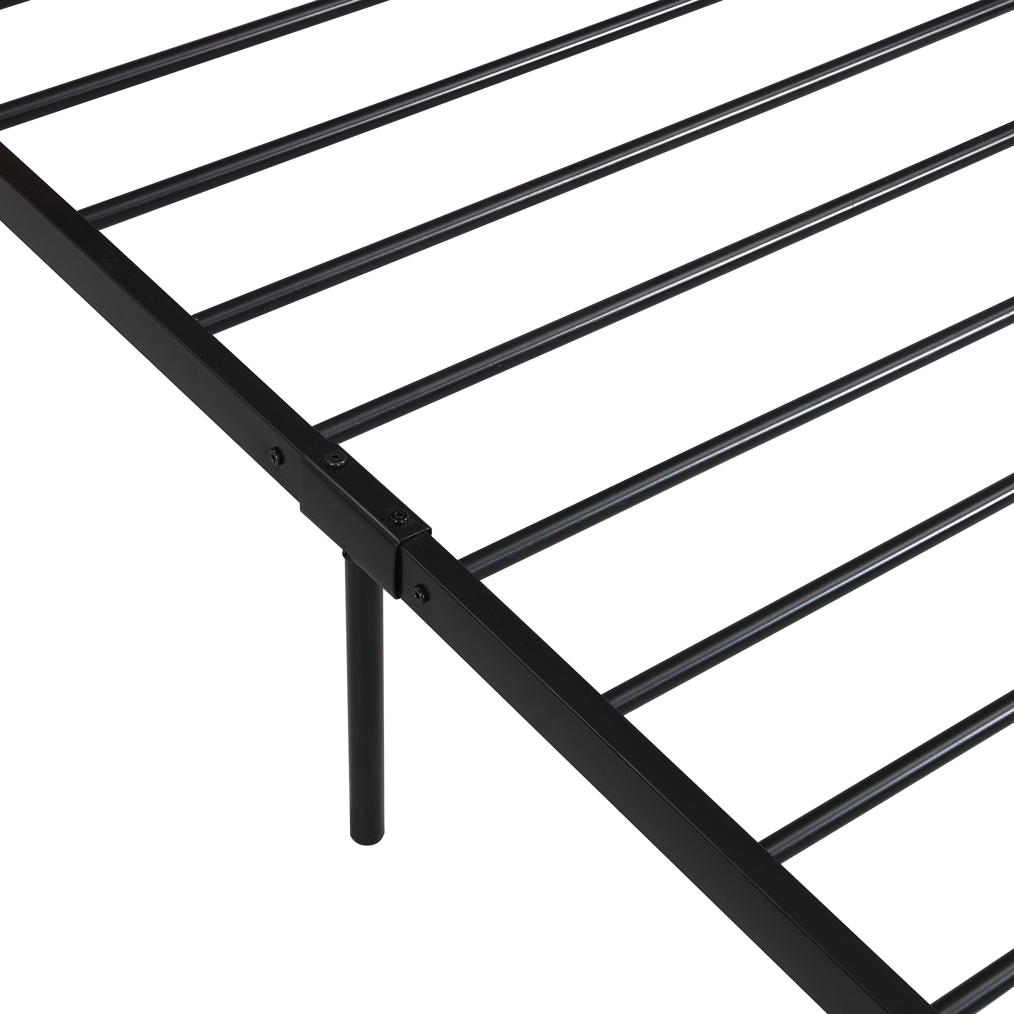 Queen Size Metal Platform Bed Frame with Sockets