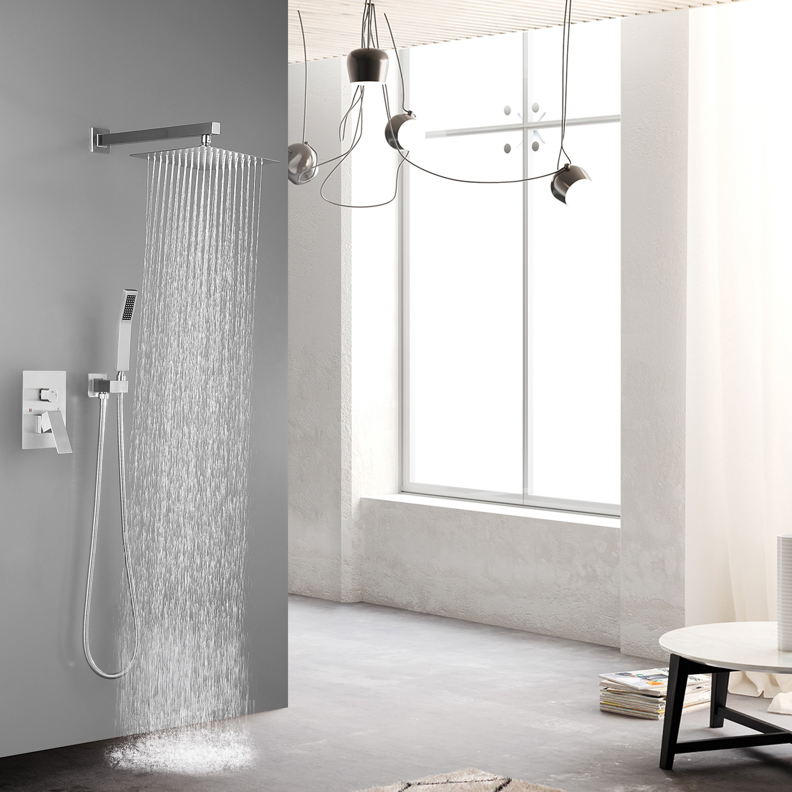 10 inch Shower Head Bathroom Luxury Rain Mixer Shower Complete Combo Set