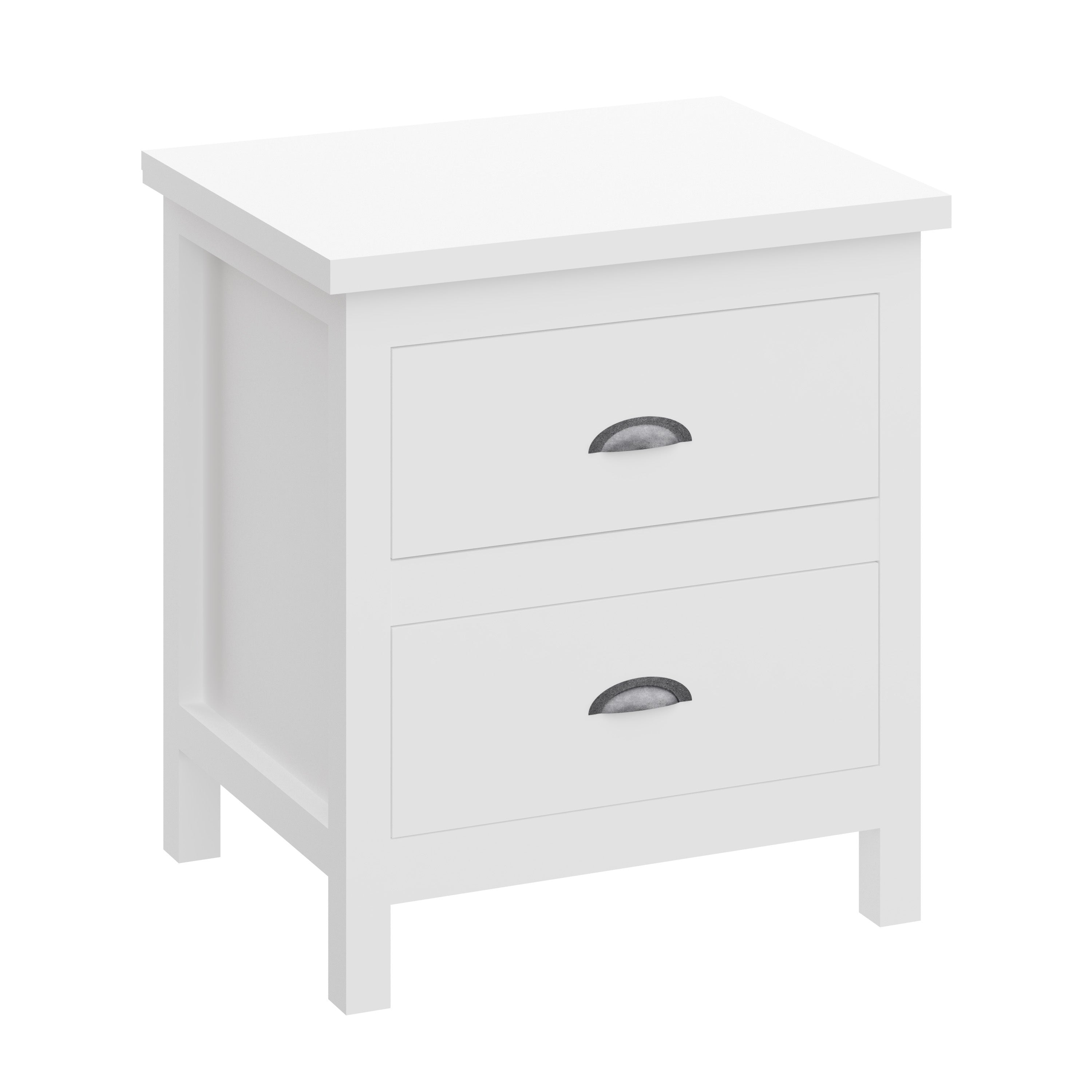 Versatile Solid Wood White Night Stand, Bedside Table, End Table