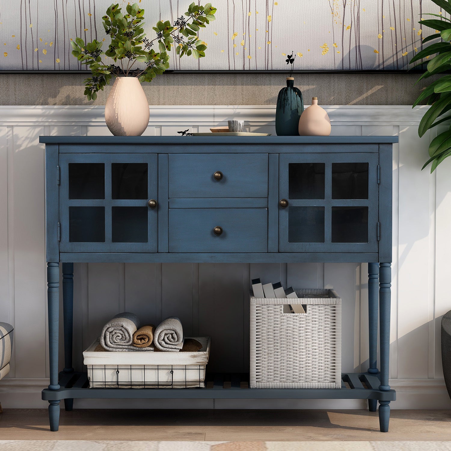 Sideboard Console Table with Bottom Shelf